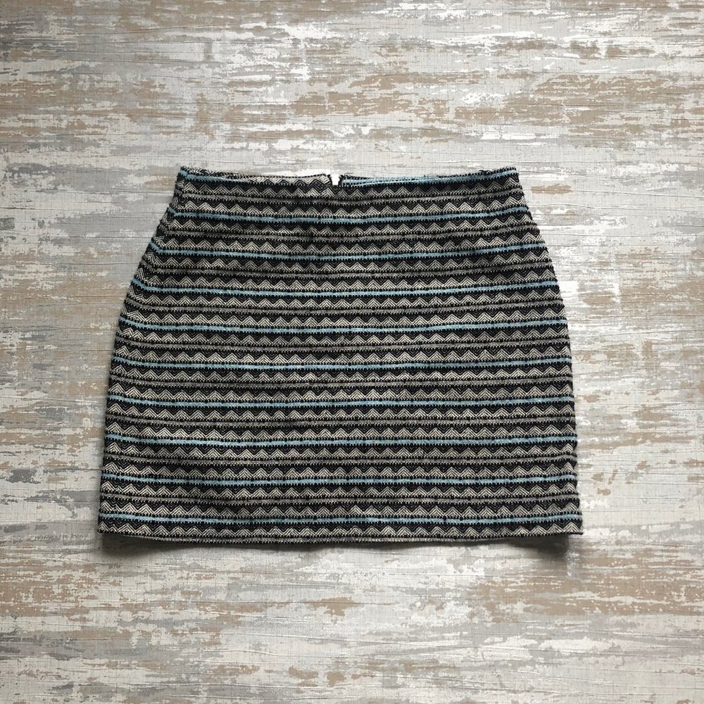 Black, White and Blue Patterned Skirt